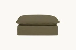 Neva Ottoman Slipcover Only -SIXPENNY STORE neva ottoman cotton canvas quiet sage product chair 200c3488 a699 46ab a722 e48e233ba550