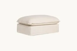 Neva Ottoman Slipcover Only -SIXPENNY STORE neva ottoman washed cotton linen corn silk product PDP3 chair 59357e60 f080 4109 ba72 198d1eb2e20a