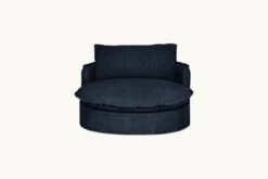 Neva Round Daybed Slipcover Only -SIXPENNY STORE neva round daybed cotton canvas ancient indigo product slipcover