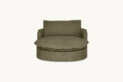 Neva Round Daybed -SIXPENNY STORE neva round daybed cotton canvas quiet sage product