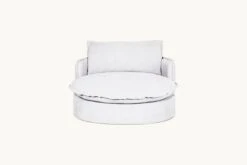 Neva Round Daybed Slipcover Only -SIXPENNY STORE neva round daybed cotton linen pacific pearl product slipcover