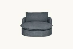 Neva Round Daybed -SIXPENNY STORE neva round daybed light weight linen black pepper product