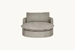 Neva Round Daybed Slipcover Only -SIXPENNY STORE neva round daybed light weight linen cracked pepper product slipcover