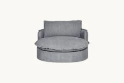 Neva Round Daybed -SIXPENNY STORE neva round daybed light weight linen ink cap product