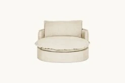 Neva Round Daybed Slipcover Only -SIXPENNY STORE neva round daybed medium weight linen warm oatmeal product slipcover