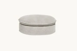 Neva Round Ottoman -SIXPENNY STORE neva round ottoman medium weight linen jasmine rice product