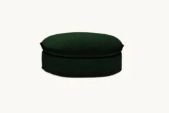 Neva Round Ottoman -SIXPENNY STORE neva round ottoman washed cotton velvet emerald city product