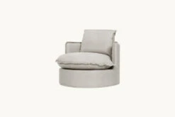 Neva Round Swivel Chair Slipcover Only -SIXPENNY STORE neva round swivel chair medium weight linen jasmine rice product pdp3 slipcover 88a1dab4 b4a4 46dd 8a4d 4f43c3afbff4