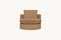 Neva Round Swivel Chair Slipcover Only -SIXPENNY STORE neva round swivel chair washed cotton velvet daily bread product slipcover