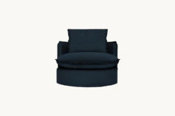 Neva Round Swivel Chair Slipcover Only -SIXPENNY STORE neva round swivel chair washed cotton velvet star sapphire product slipcover
