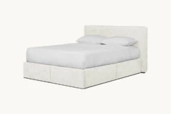 Neva Upholstered Storage Bed -SIXPENNY STORE neva storage bed recycled faux fur dandelion poof product queen