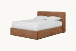 Neva Upholstered Storage Bed -SIXPENNY STORE neva storage bed recycled faux fur kiwi fuzz product queen