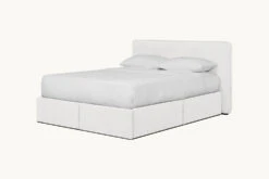 Neva Upholstered Storage Bed -SIXPENNY STORE neva storage bed recycled poly linen young coconut product queen