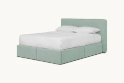 Neva Upholstered Storage Bed -SIXPENNY STORE neva storage bed thread dyed cotton linen hello aloe product queen