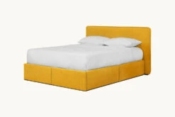 Neva Upholstered Storage Bed -SIXPENNY STORE neva storage bed washed cotton velvet amber coast product queen