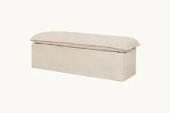 Neva Storage Bench Slipcover Only -SIXPENNY STORE neva storage bench cotton canvas beach walk product slipcover