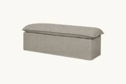 Neva Storage Bench Slipcover Only -SIXPENNY STORE neva storage bench light weight linen cracked pepper product slipcover