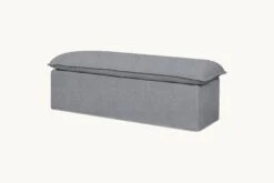 Neva Storage Bench Slipcover Only -SIXPENNY STORE neva storage bench light weight linen ink cap product slipcover