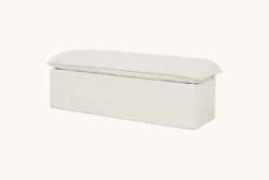 Neva Storage Bench Slipcover Only -SIXPENNY STORE neva storage bench light weight linen water lily product slipcover