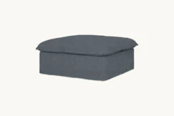 Neva Storage Ottoman -SIXPENNY STORE neva storage ottoman light weight linen black pepper product