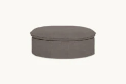 Neva Round Storage Ottoman Slipcover Only -SIXPENNY STORE neva storage round ottoman cotton canvas moon dust product slipcover