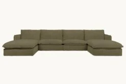 Neva U-Shape Sectional Slipcover Only 28 Neva U-Shape Sectional Slipcover Only -SIXPENNY STORE neva ushape cotton canvas quiet sage product slipcover
