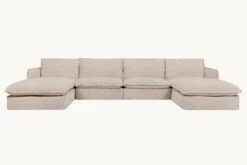 Neva U-Shape Sectional -SIXPENNY STORE neva ushape light weight linen oat flour product