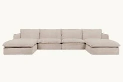 Neva U-Shape Sectional Slipcover Only 39 Neva U-Shape Sectional Slipcover Only -SIXPENNY STORE neva ushape light weight linen oat flour product slipcover