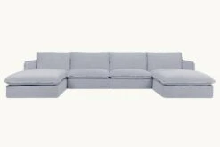 Neva U-Shape Sectional Slipcover Only 35 Neva U-Shape Sectional Slipcover Only -SIXPENNY STORE neva ushape washed cotton linen dried lavender product slipcover