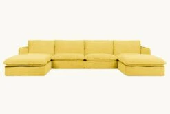 Neva U-Shape Sectional Slipcover Only 37 Neva U-Shape Sectional Slipcover Only -SIXPENNY STORE neva ushape washed cotton linen lemon ice product slipcover