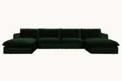 Neva U-Shape Sectional -SIXPENNY STORE neva ushape washed cotton velvet emerald city product