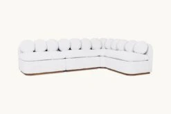 Olea Banquette Slipcover Only -SIXPENNY STORE olea banquette cotton linen pacific pearl product slipcover