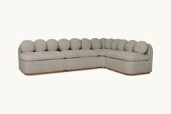 Olea Banquette Slipcover Only -SIXPENNY STORE olea banquette light weight linen cracked pepper product slipcover