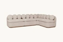 Olea Banquette Slipcover Only -SIXPENNY STORE olea banquette light weight linen oat flour product slipcover