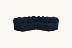 Olea Corner Sectional Slipcover Only -SIXPENNY STORE olea corner sectional cotton canvas ancient indigo product short slipcover