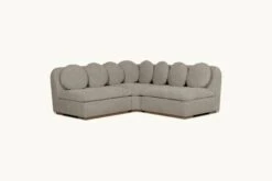 Olea Corner Sectional Slipcover Only -SIXPENNY STORE olea corner sectional light weight linen cracked pepper product short slipcover