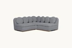 Olea Corner Sectional Slipcover Only -SIXPENNY STORE olea corner sectional light weight linen ink cap product short slipcover