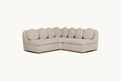 Olea Corner Sectional Slipcover Only -SIXPENNY STORE olea corner sectional light weight linen oat flour product short slipcover