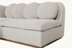 Olea Corner Sectional Slipcover Only -SIXPENNY STORE olea corner sectional medium weight linen jasmine rice product pdp5 short slipcover