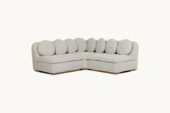 Olea Corner Sectional Slipcover Only -SIXPENNY STORE olea corner sectional medium weight linen jasmine rice product short slipcover