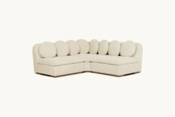 Olea Corner Sectional Slipcover Only -SIXPENNY STORE olea corner sectional medium weight linen warm oatmeal product short slipcover