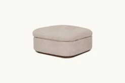 Olea Storage Ottoman -SIXPENNY STORE olea storage ottoman light weight linen oat flour product