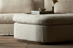 Olea Storage Ottoman -SIXPENNY STORE olea storage ottoman medium weight linen warm oatmeal product PDP6