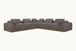 Yogi Corner Sectional Slipcover Only -SIXPENNY STORE yogi corner sectional cotton canvas moon dust product slipcover