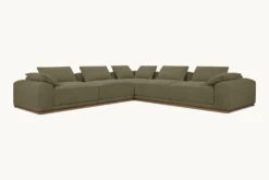 Yogi Corner Sectional Slipcover Only -SIXPENNY STORE yogi corner sectional cotton canvas quiet sage product slipcover