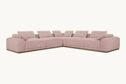 Yogi Corner Sectional Slipcover Only -SIXPENNY STORE yogi corner sectional cotton linen sundazed coral product slipcover
