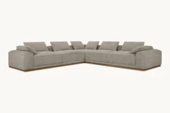 Yogi Corner Sectional Slipcover Only -SIXPENNY STORE yogi corner sectional light weight linen cracked pepper product slipcover