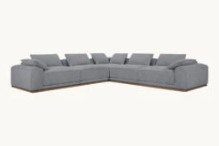 Yogi Corner Sectional Slipcover Only -SIXPENNY STORE yogi corner sectional light weight linen ink cap product slipcover