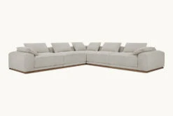 Yogi Corner Sectional Slipcover Only -SIXPENNY STORE yogi corner sectional medium weight linen jasmine rice product slipcover