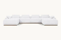 Yogi U-Shape Sectional -SIXPENNY STORE yogi ushape sectional cotton linen pacific pearl product